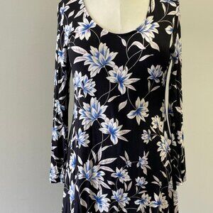 Black with flowers dress